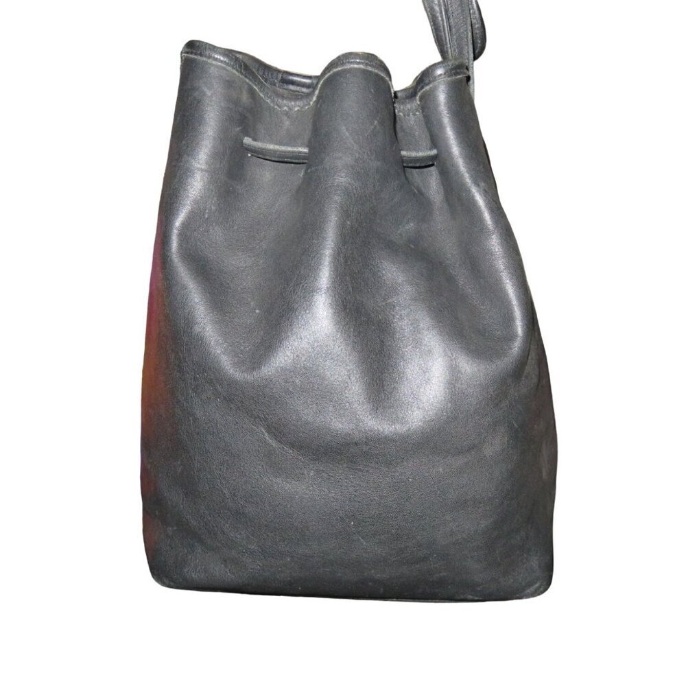 COACH Legacy Black Leather Drawstring Bucket Bag 90s Y2K